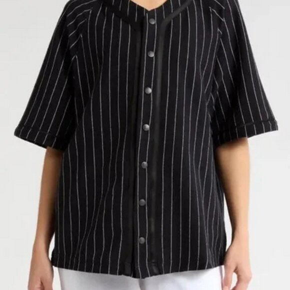 Free People Starting Line Layering Top Snap Buttondown Black Tunic L - Picture 3 of 8